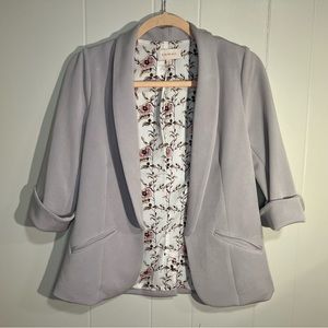 Skies are Blue Hannah Modal Scuba Blazer, Size XS in Grey